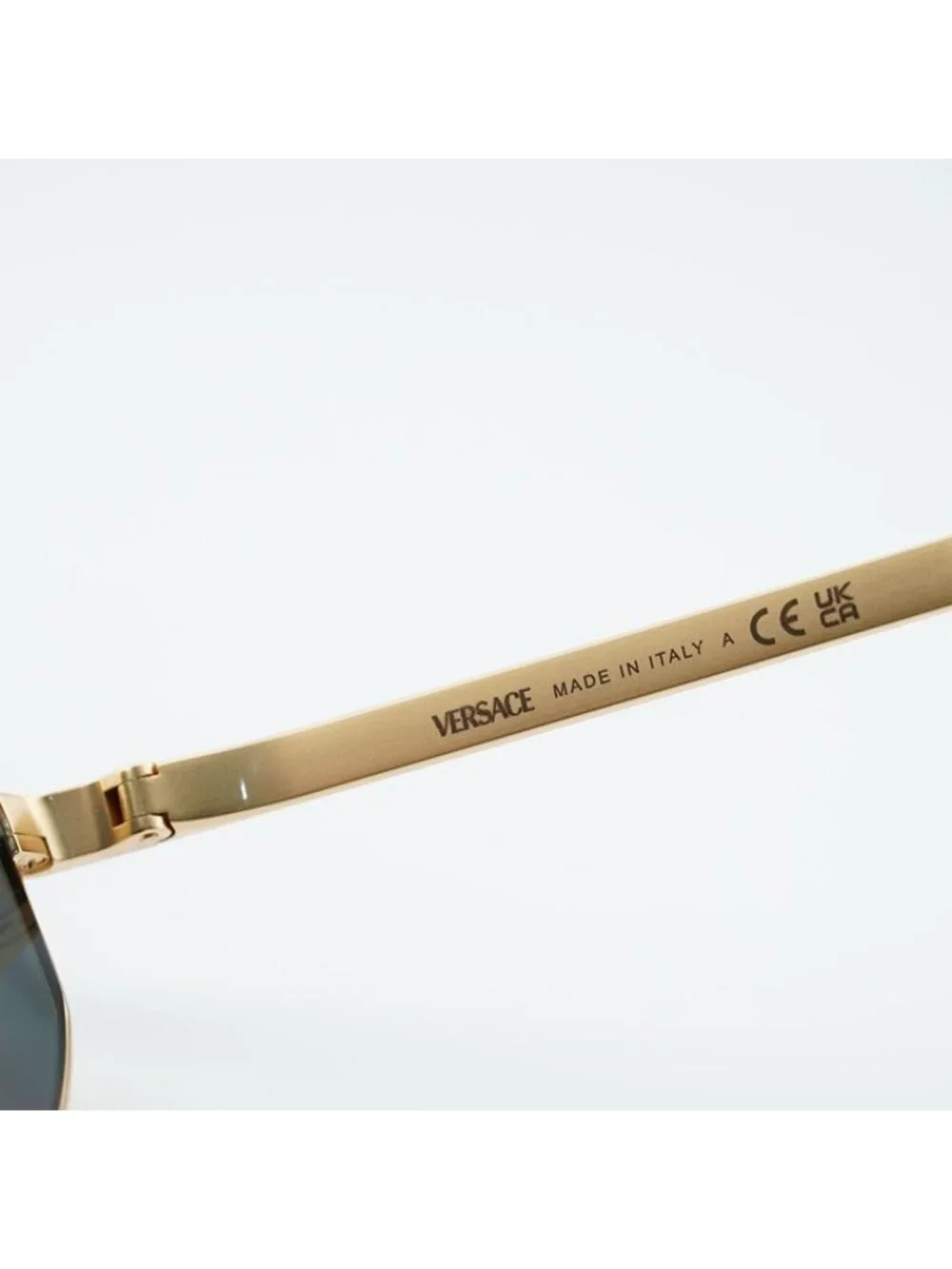Versace VE2297 100287 Sunglasses Gold Rectangle Frame, Dark Grey Lenses